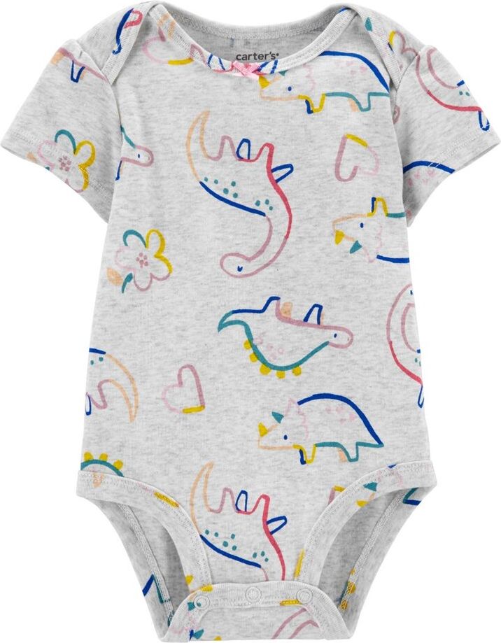 CARTER'S Body krátký rukáv Grey Dino holka 9m - obrázek 1