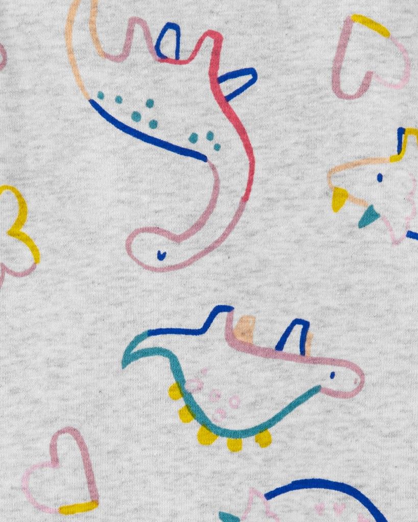CARTER'S Body krátký rukáv Grey Dino holka 9m - obrázek 2
