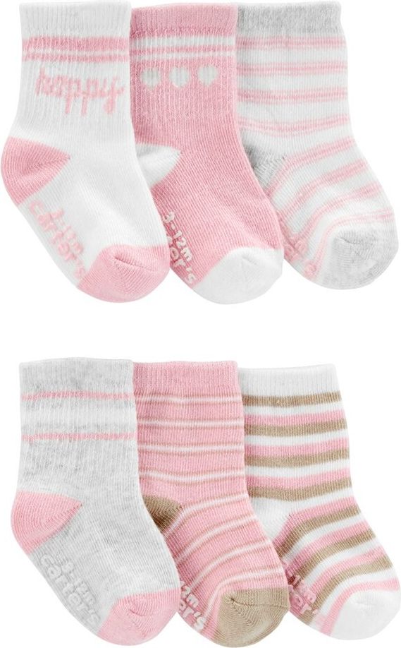 CARTER'S Ponožky Pink holka 6ks 12-24m - obrázek 1