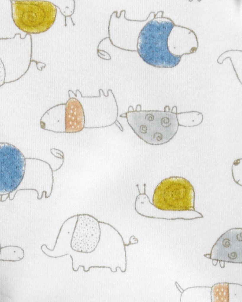 CARTER'S Body dlouhý rukáv Blue Animals chlapec 4ks NB/ vel. 56 - obrázek 5
