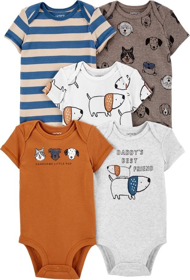 CARTER'S Body krátký rukáv Multicolor Dog chlapec 5ks NB/ vel. 56 - obrázek 1