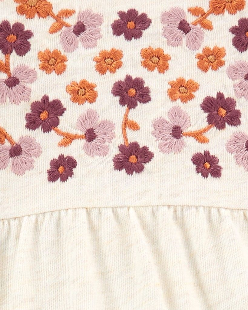 CARTER'S Overal bez nožiček Tan Floral dívka NB - obrázek 2