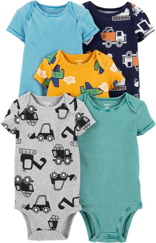 CARTER'S Body krátký rukáv Machines chlapec 5ks 3m - obrázek 1