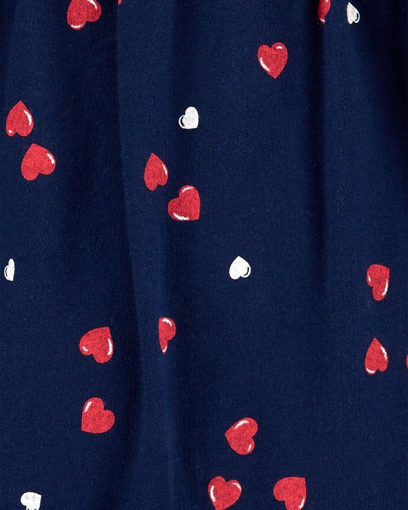 CARTER'S Overal bez nožiček Navy Hearts dívka NB/ vel. 56 - obrázek 2