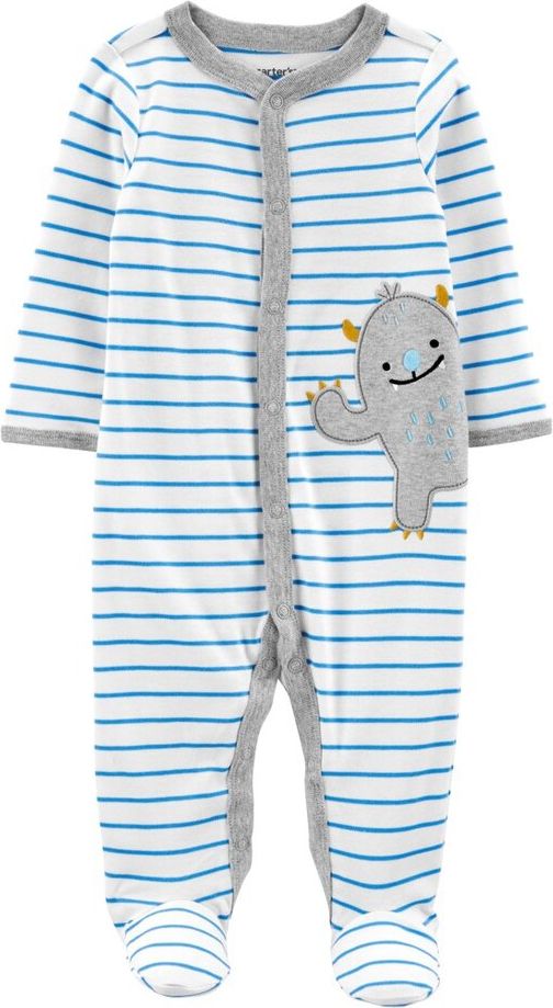 CARTER'S Overal na druky Sleep&Play Monster Blue chlapec NB /vel.56 - obrázek 1