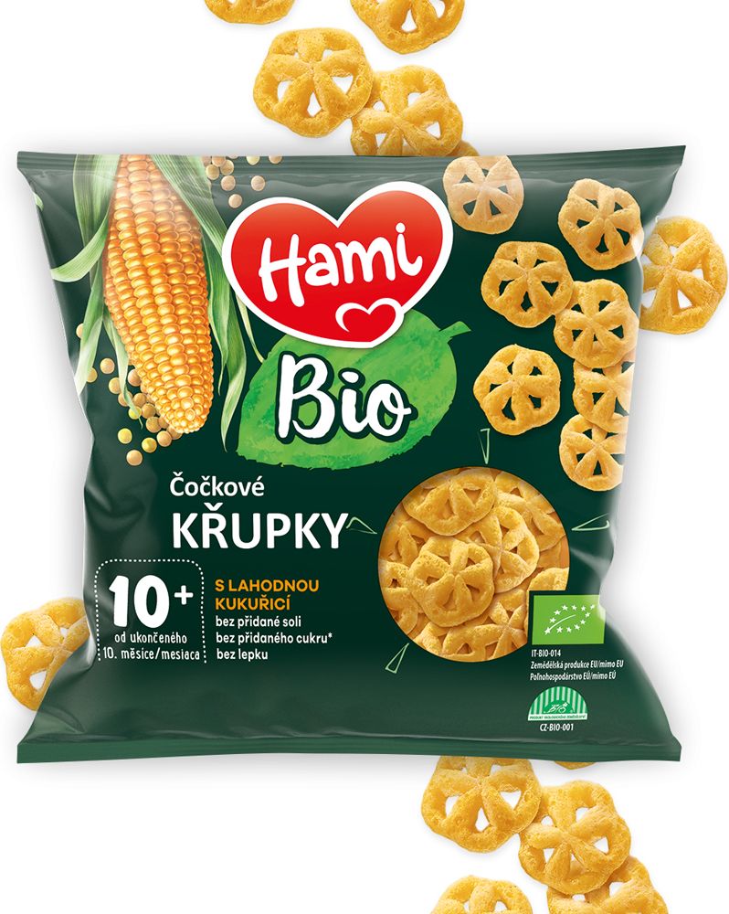 8x HAMI BIO Křupky čočkové s lahodnou kukuřicí 20 g, 10+ - obrázek 3