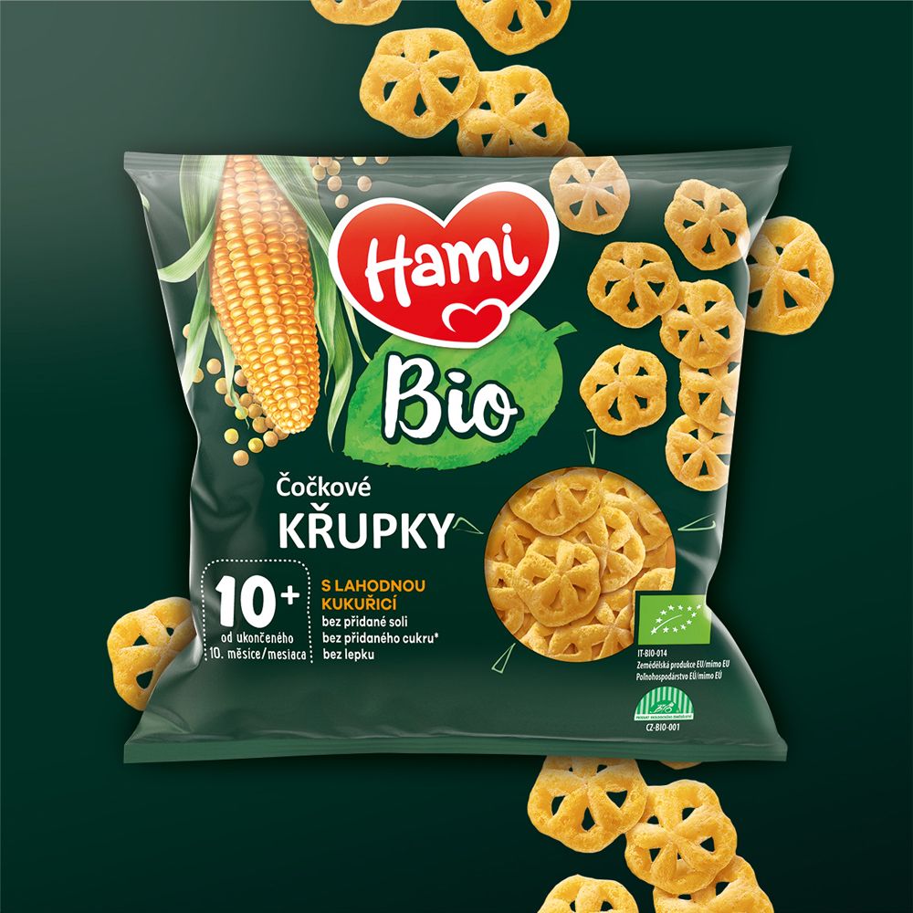 8x HAMI BIO Křupky čočkové s lahodnou kukuřicí 20 g, 10+ - obrázek 4