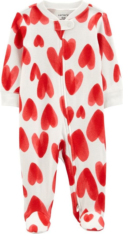 CARTER'S Overal na zip Sleep&Play Ivory Heart holka PRE/ vel. 46 - obrázek 1
