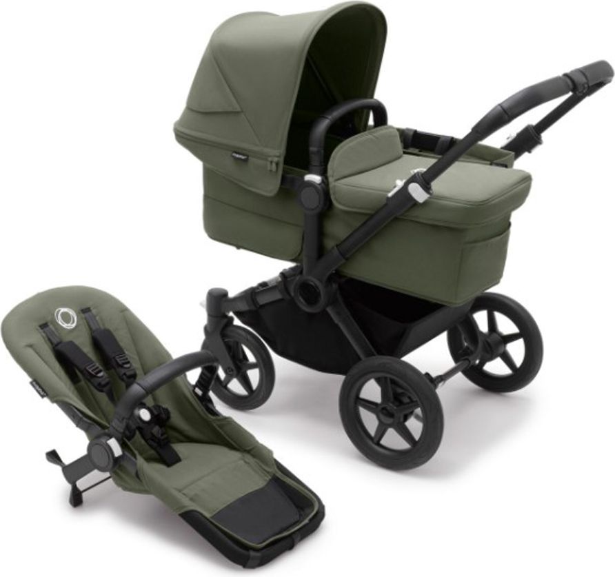BUGABOO Donkey 5 Kočárek kompletní Mono Black/Forest green-Forest green - obrázek 4