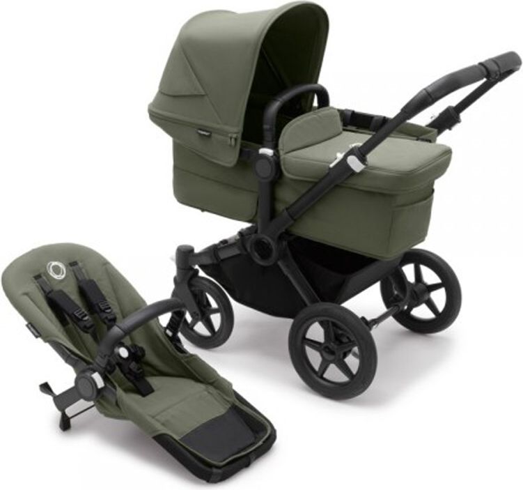 BUGABOO Donkey 5 Kočárek kompletní Mono Black/Forest green-Forest green - obrázek 7
