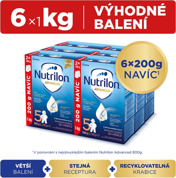 Nutrilon 5 Advanced DUO balení 6 x 1 kg - obrázek 1
