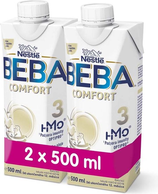 2x BEBA COMFORT 3 HM-O batolecí tekutá mléčná výživa 12+, tetra pack 500 ml - obrázek 1