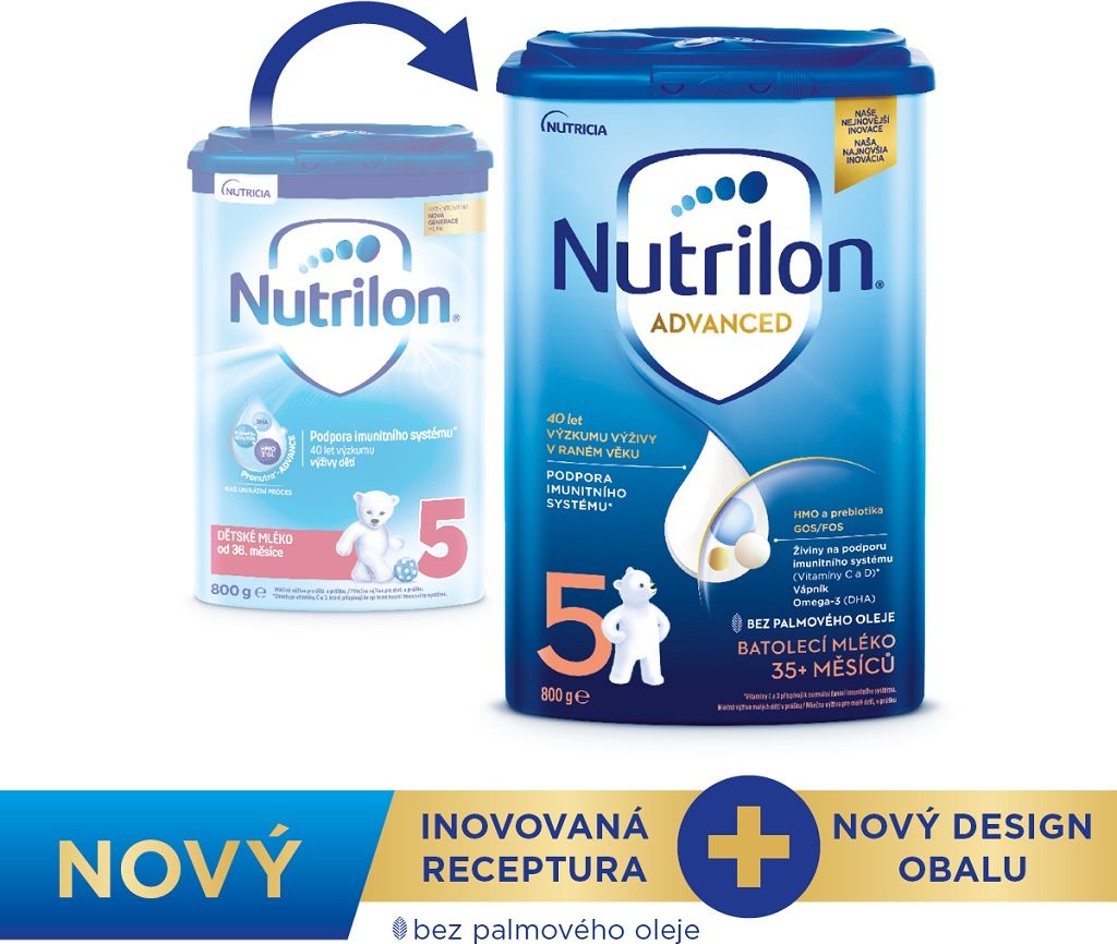 3x NUTRILON 5 Mléko batolecí 800 g, 35+ - obrázek 2