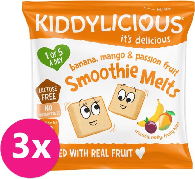 3x KIDDYLICIOUS Ovocné polštářky z banánu, manga a marakuji - obrázek 1