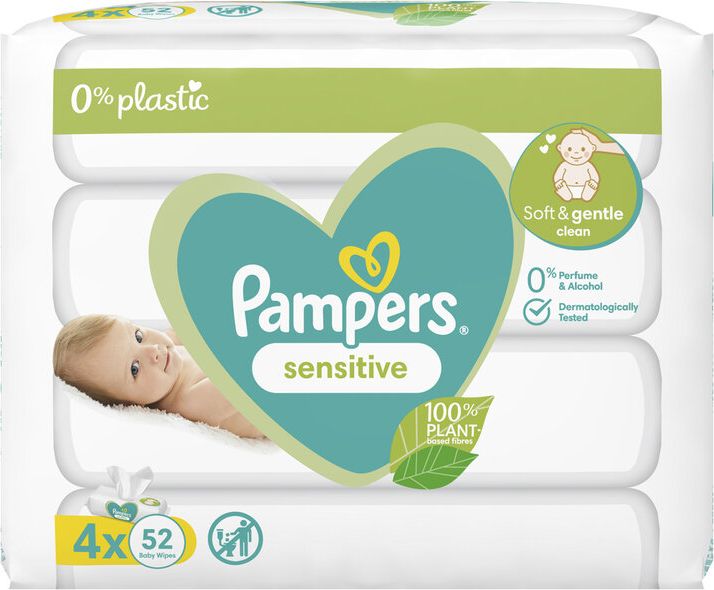 Pampers New Baby Dětské Čisticí Ubrousky 4 Balení = 200 Čisticích ubrousků - obrázek 1