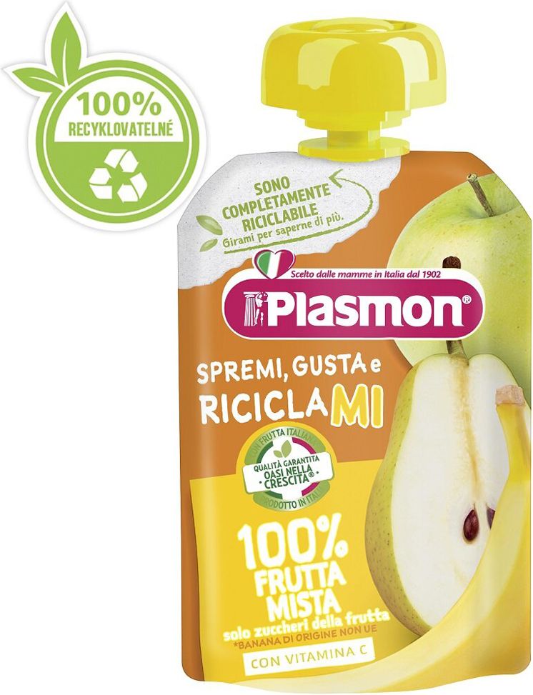 2+1 PLASMON Kapsička bezlepková ovocná mix 100 g, 6m+ - obrázek 2