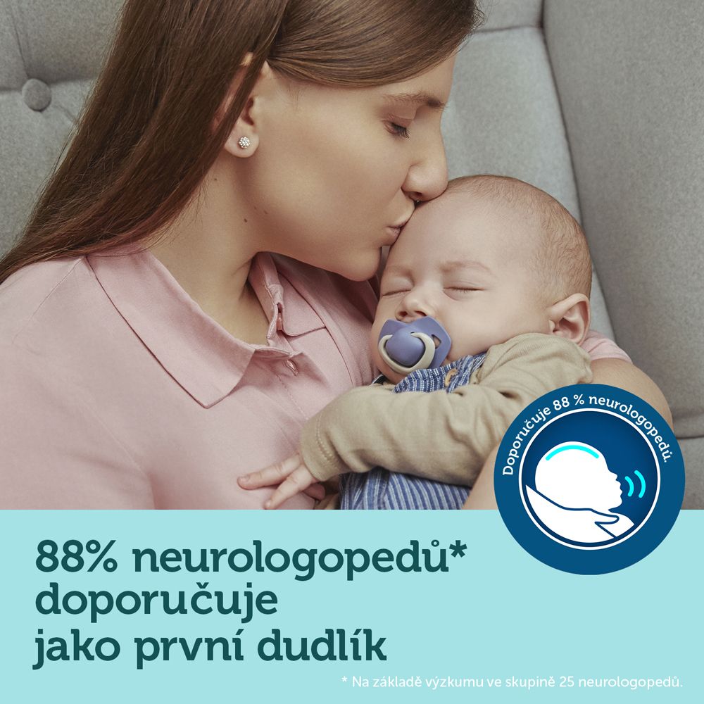 CANPOL BABIES Set symetrických silikonových dudlíků Light touch 18m+ Pure color modrý - obrázek 8