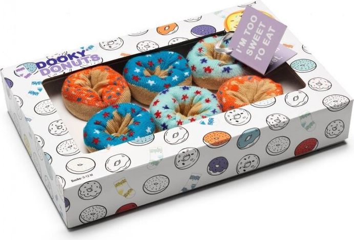 DOOKY Gift DONUTS ponožky Blueberry Orange 3 páry - obrázek 1