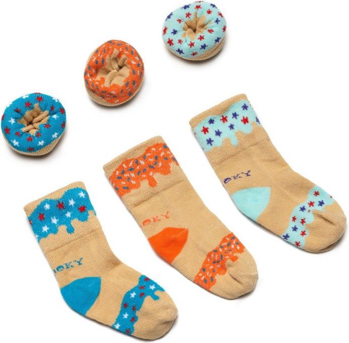 DOOKY Gift DONUTS ponožky Blueberry Orange 3 páry - obrázek 2