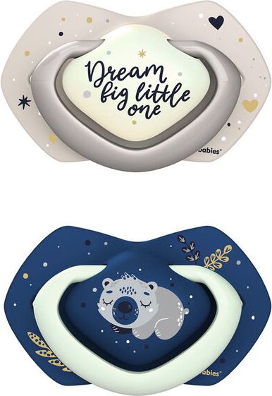 CANPOL BABIES Set symetrických silikonových dudlíků Light touch 0-6m Sleepy koala modrý - obrázek 1