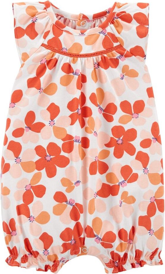 CARTER'S Overal letní Orange Floral dívka NB/vel. 56 - obrázek 1
