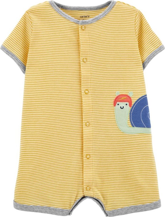 CARTER'S Overal letní krátký rukáv Yellow Snail chlapec 18m - obrázek 1