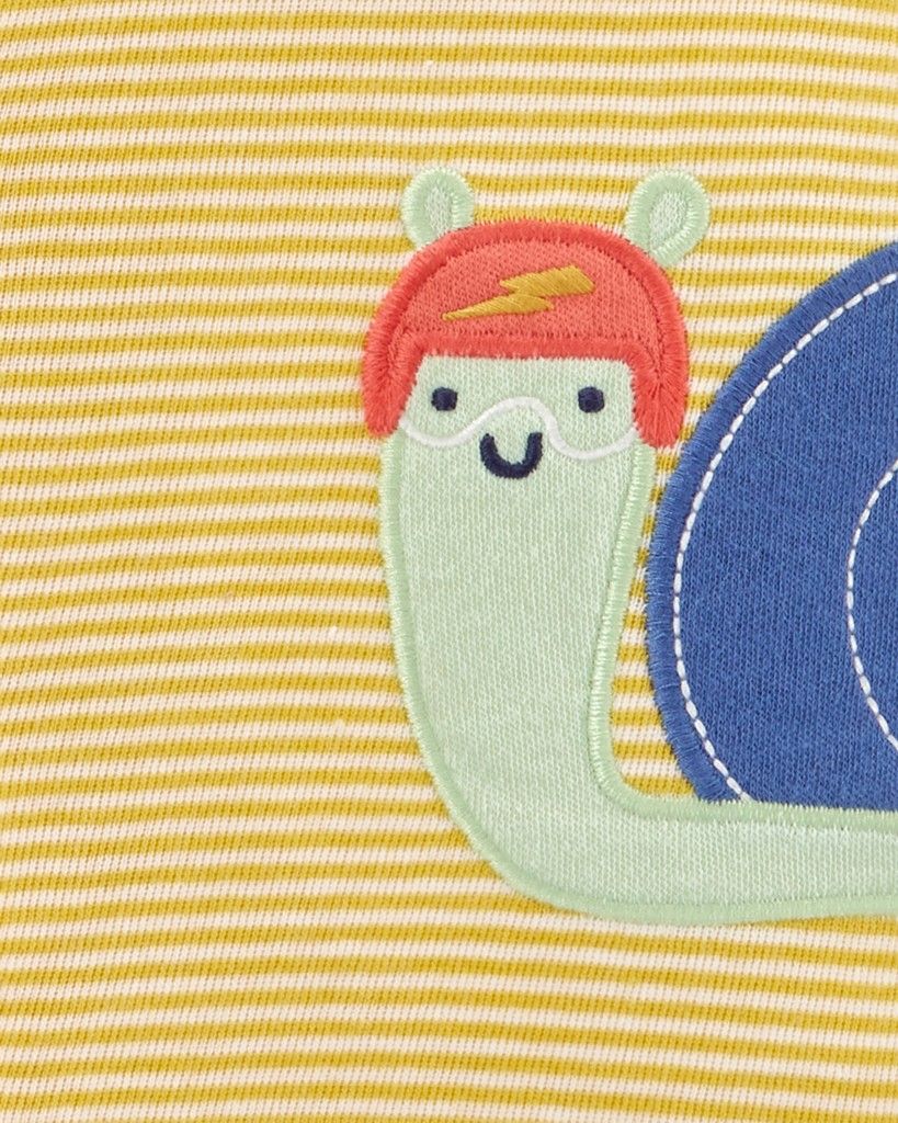 CARTER'S Overal letní krátký rukáv Yellow Snail chlapec 18m - obrázek 2