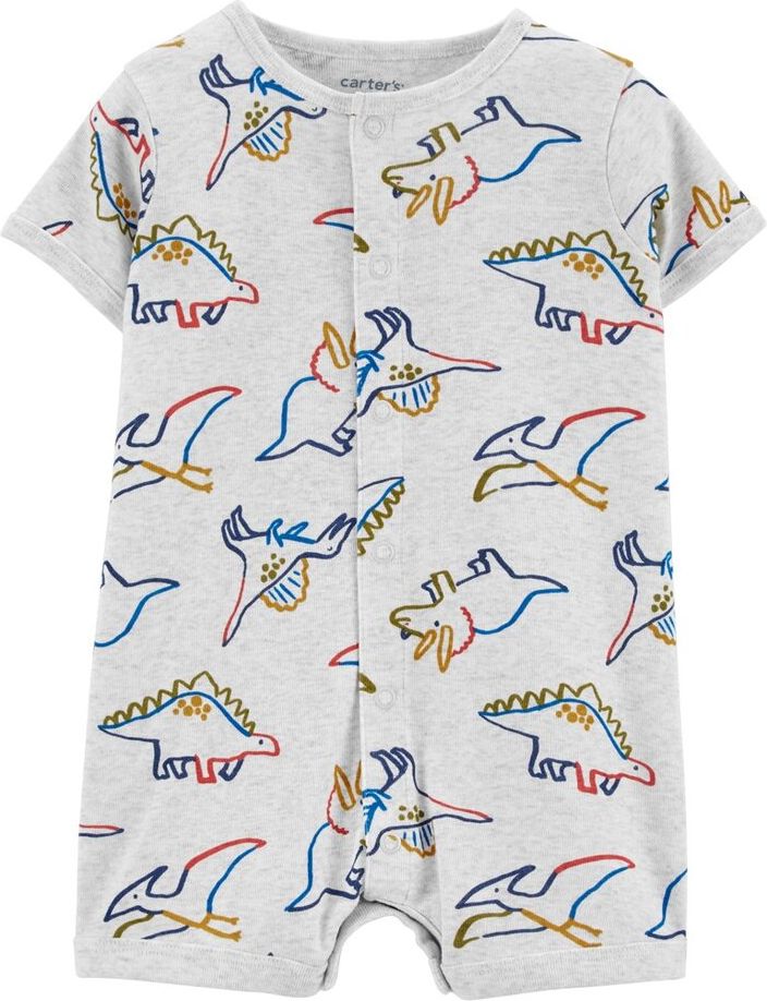 CARTER'S Overal letní krátký rukáv Grey Dino chlapec NB/vel. 56 - obrázek 1