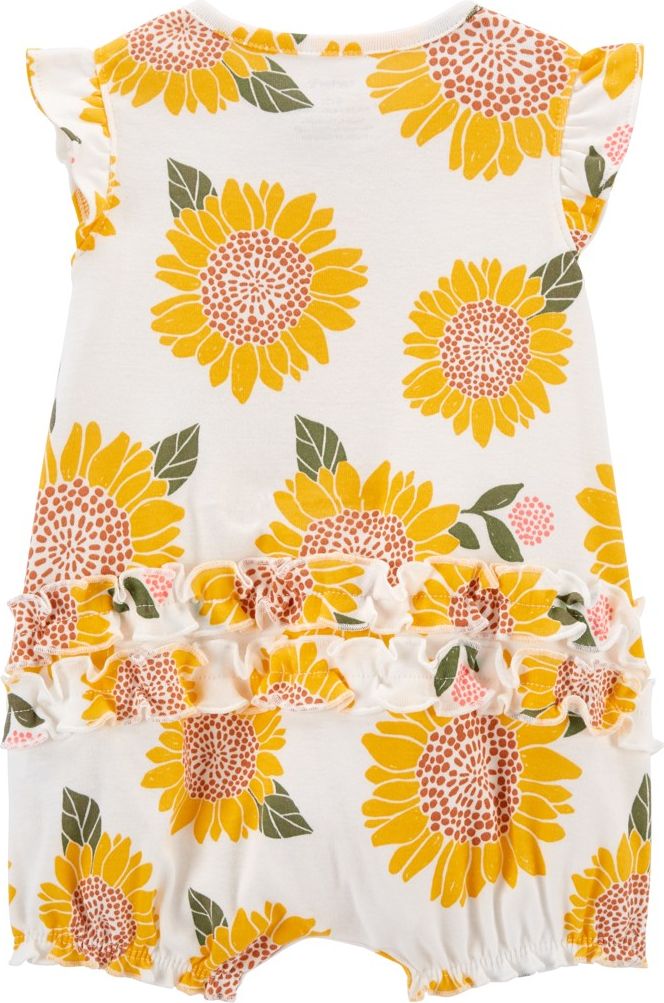 CARTER'S Overal letní krátký rukáv Ivory Sunflower dívka 9m - obrázek 2