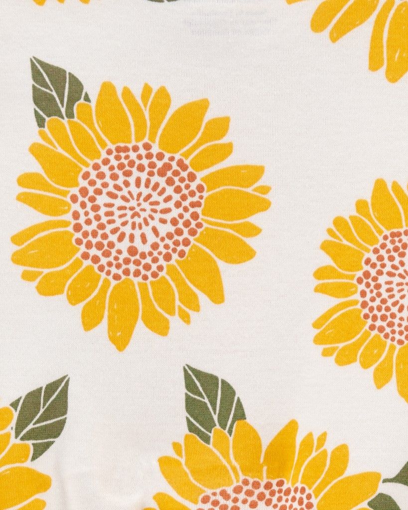 CARTER'S Overal letní krátký rukáv Ivory Sunflower dívka 9m - obrázek 3