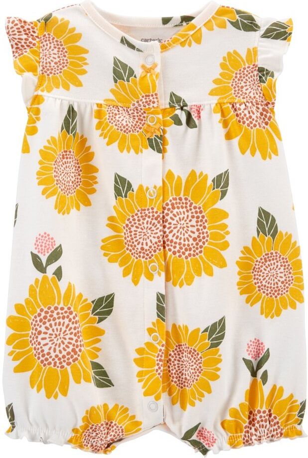CARTER'S Overal letní krátký rukáv Ivory Sunflower dívka 12m - obrázek 1