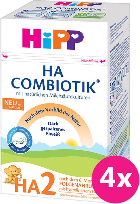 4x HiPP Výživa pokračovací kojenecká HA 2 Combiotik® od uk. 6. měsíce, 600 g - obrázek 1