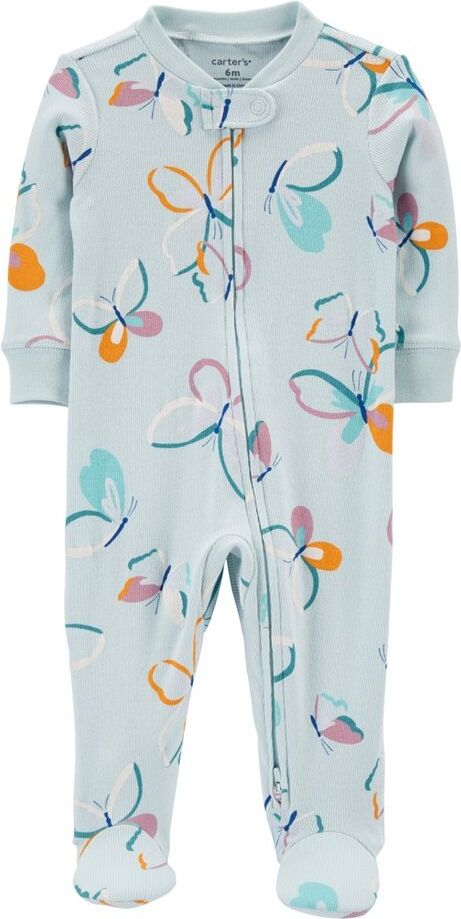 CARTER'S Overal na zip Sleep&Play Blue Butterfly dívka NB/vel. 56 - obrázek 1