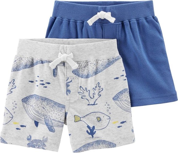 CARTER'S Kraťasy Blue Ocean chlapec 2ks NB/ vel. 56 - obrázek 1