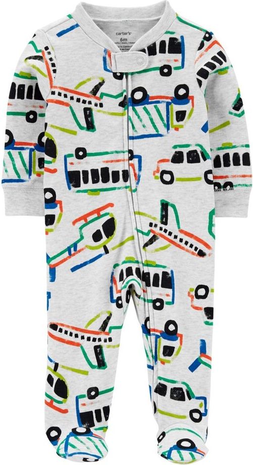 CARTER'S Overal na zip Sleep&Play Grey Vehicles kluk PRE/ vel. 46 - obrázek 1