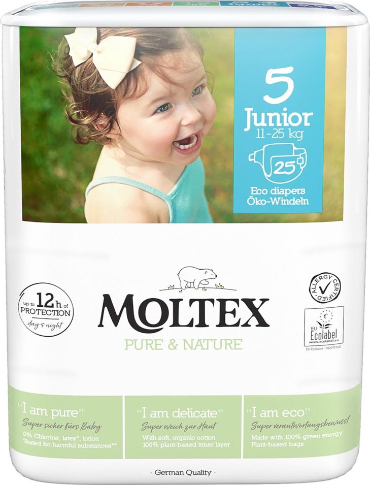 2x MOLTEX Pure&Nature Pleny jednorázové 5 Junior (11-25 kg) 25 ks - obrázek 2