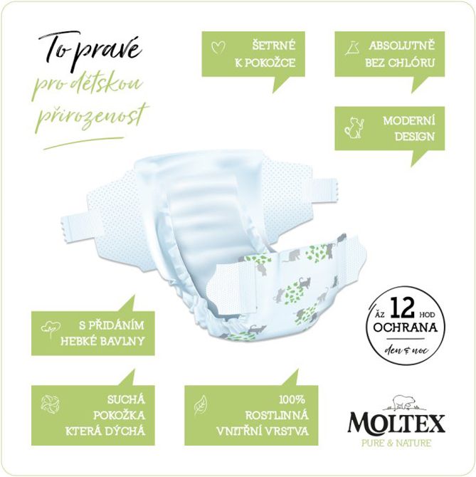 2x MOLTEX Pure&Nature Kalhotky plenkové jednorázové 6 XL (14 kg+) 18 ks - obrázek 4