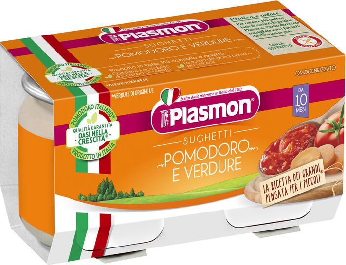 PLASMON Omáčka bezlepková rajčatová se zeleninou 2x80g, 10m+ - obrázek 1
