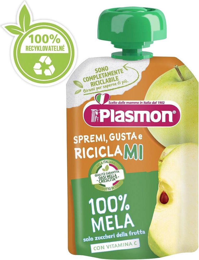 6x PLASMON Kapsička bezlepková ovocná jablko 100 g, 6m+ - obrázek 2