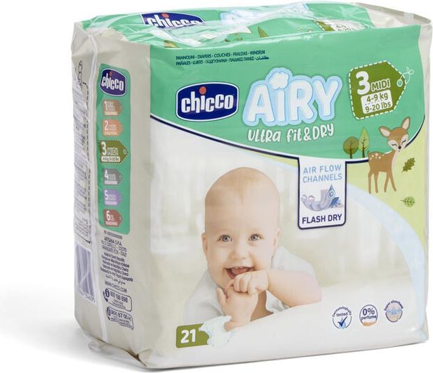 CHICCO Airy 3 Midi 4-9 kg 21 ks - obrázek 1