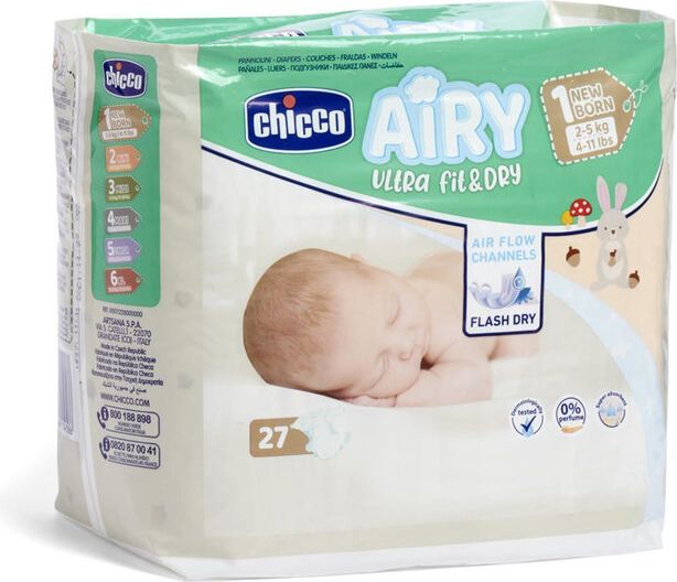 CHICCO Airy 1 Newborn 2-5 kg 27 ks - obrázek 1