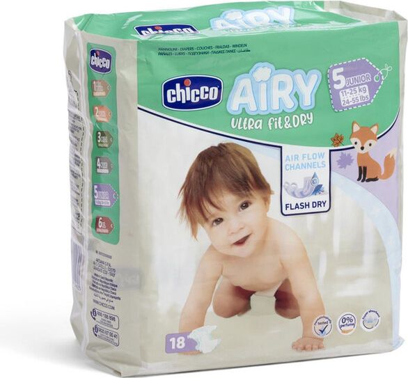 CHICCO Airy 5 Junior 11-25 kg 18 ks - obrázek 1