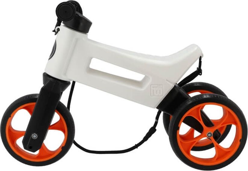 TEDDIES Odrážedlo Funny wheels Rider SuperSport bílé/oranž 2v1+popruh - obrázek 2