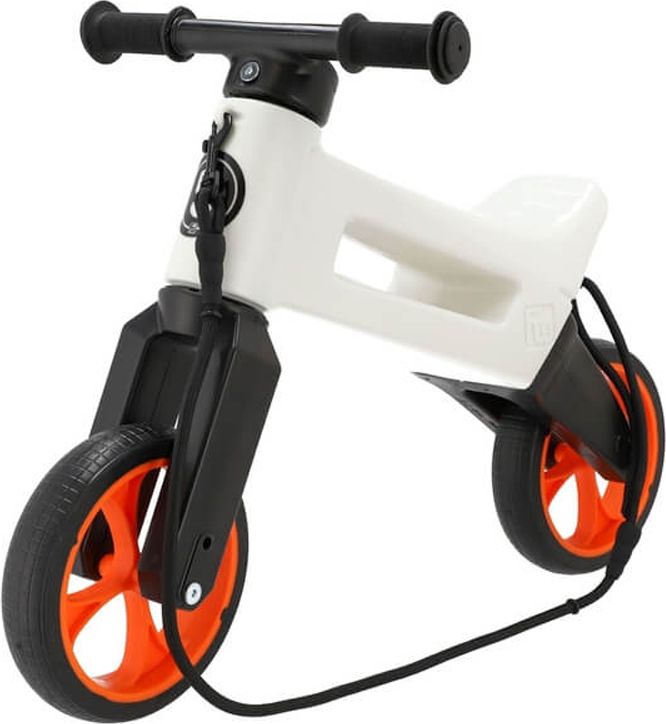TEDDIES Odrážedlo Funny wheels Rider SuperSport bílé/oranž 2v1+popruh - obrázek 4