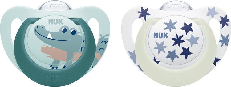 NUK Dudlík Star Den & Noc (6-18 m.) 2 ks box kluk - obrázek 1