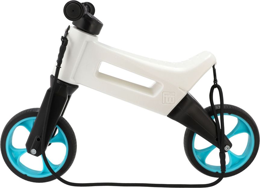 TEDDIES Odrážedlo Funny wheels Rider SuperSport bílé/tyrkys 2v1+popruh - obrázek 3