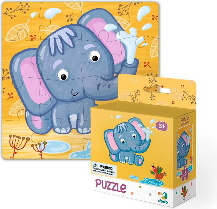 DODO Puzzle 16 dílků mix 4 kusů (Slůně, Žirafa, Opička, Lev) - obrázek 2