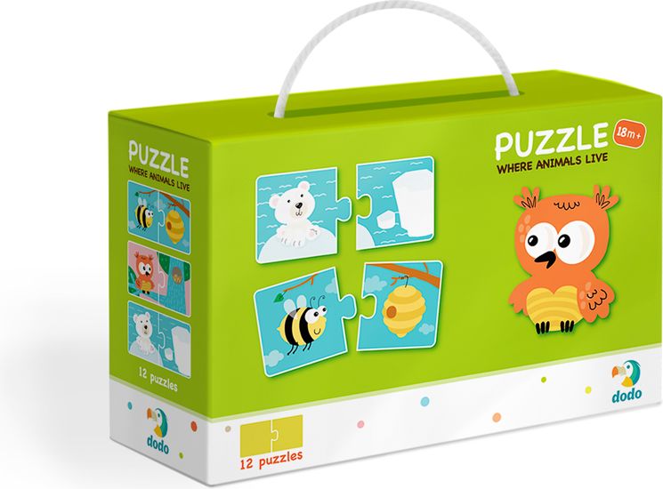 DODO Puzzle Duo 12x2 dílků, sada 2 balení Kde bydlí zvířátka a Protiklady, 18m+ - obrázek 2