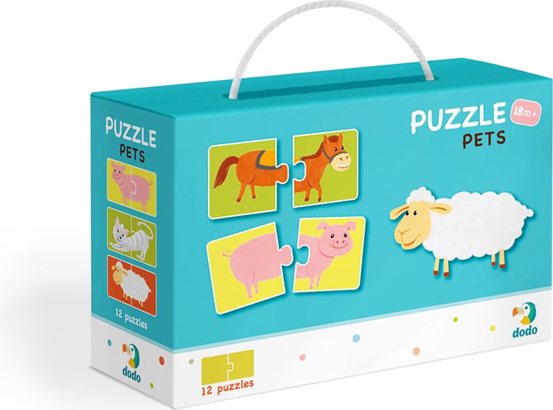 DODO Puzzle Duo 12x2 dílků, sada 2 balení Zvířátka a Čísla a Ovoce, 18m+ - obrázek 2