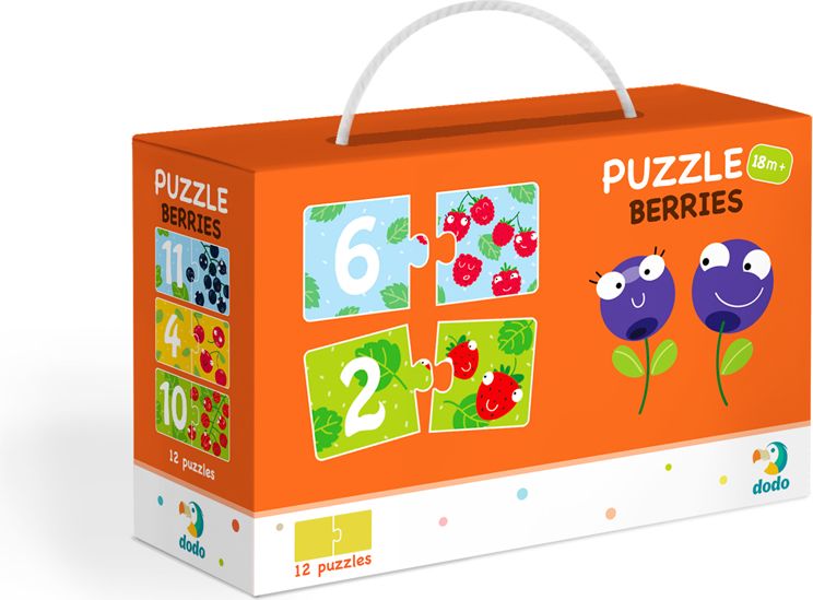 DODO Puzzle Duo 12x2 dílků, sada 2 balení Zvířátka a Čísla a Ovoce, 18m+ - obrázek 4